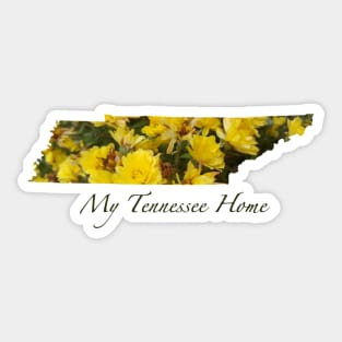 My Tennessee Home - Yellow Mum Flowers Sticker